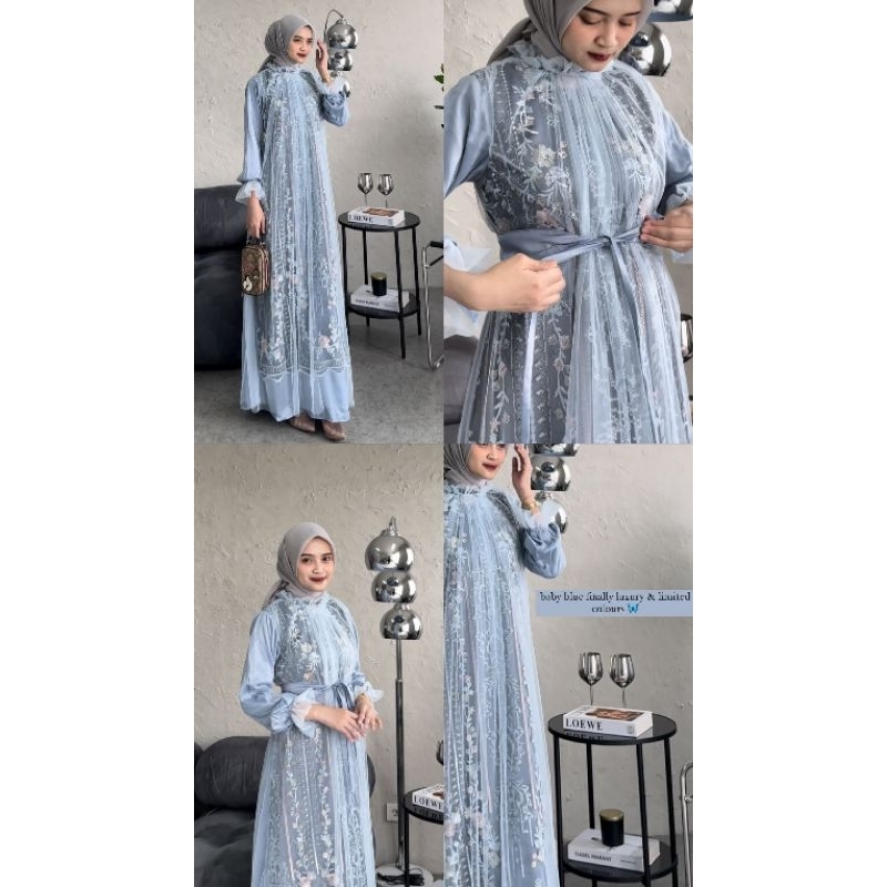 Gamis / dress Nayla . Wisuda . Kondangan . Tunangan . Lamaran . Brokat tile . Jumbo busui