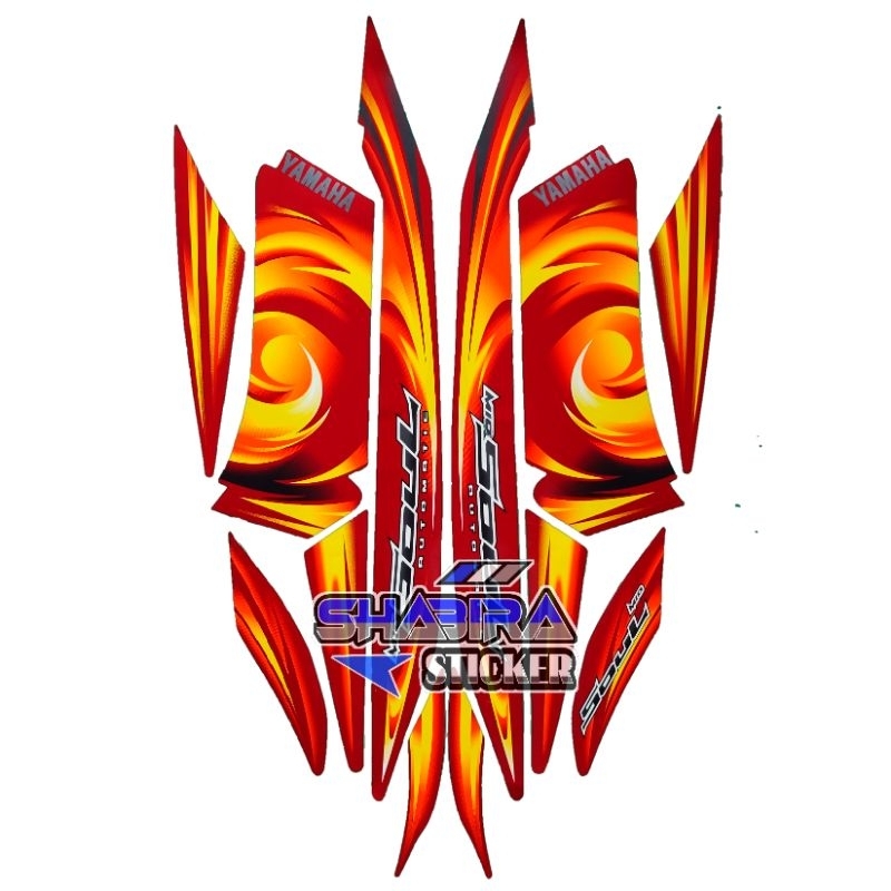 STRIPING MOTOR MIO SOUL 2007 MERAH STANDAR FULLSET