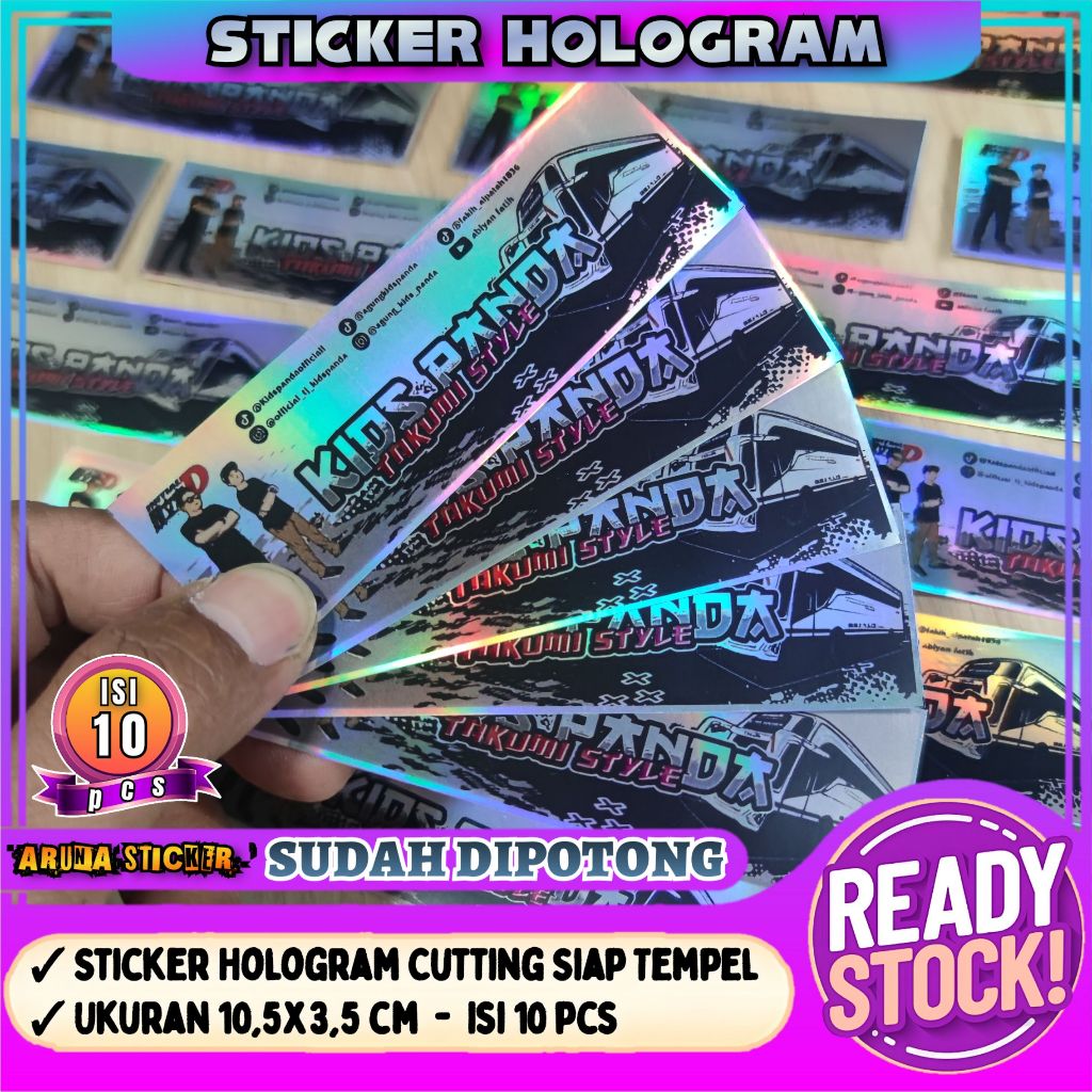 

10 pc Sticker Bus Kids Panda Takumi Hologram Panjang SUDAH DIPOTONG Tinggal Tempel Stiker Laptop