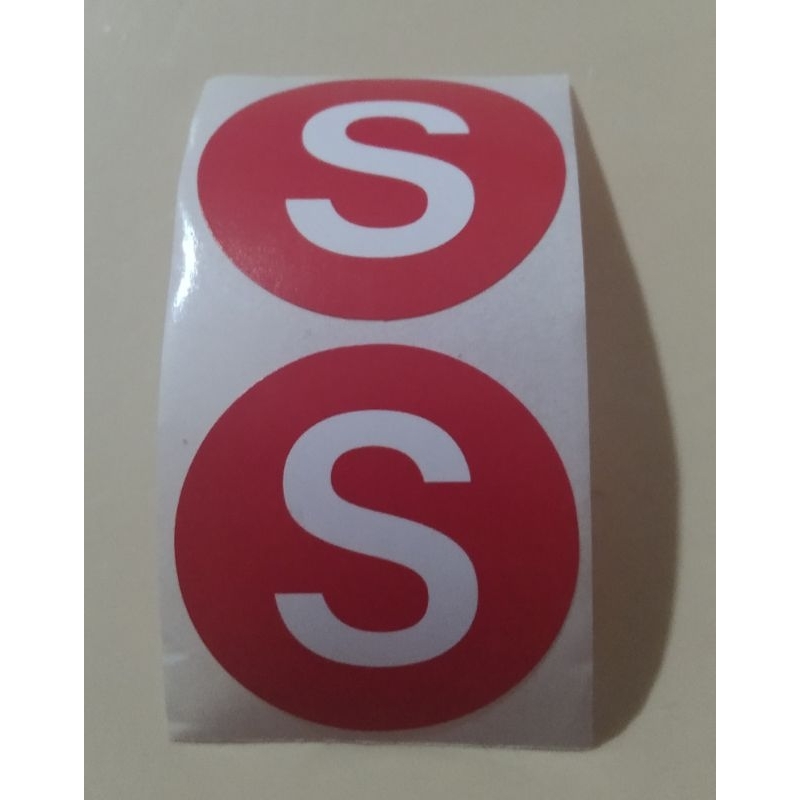 

Stiker Label Size Pakaian / Stiker Ukuran Pakaian "S" Diameter 2,5cm