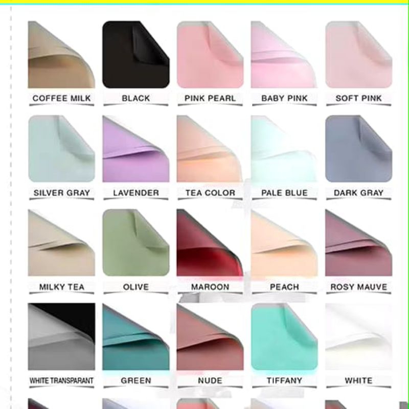 

1pack isi 20lembar/flower wrapping cellophane full colour/opp kertas buket bunga