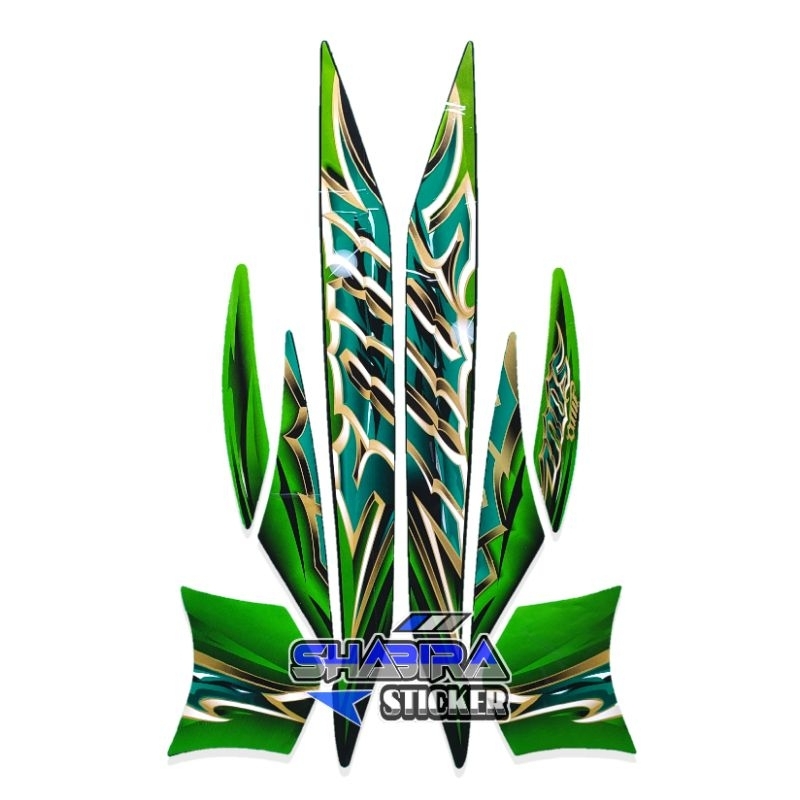 STRIPING MOTOR MIO SOUL 2010 HIJAU STANDAR FULLSET