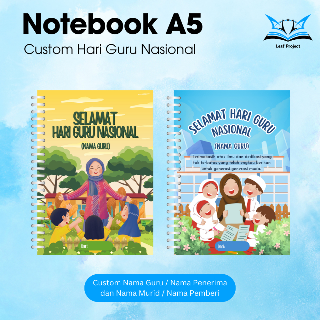 

[Notebook A5 Custom Hari Guru] Souvenir Hari Guru Nasional Souvenir HGN Notebook HGN Notobook Hari Guru Nasional