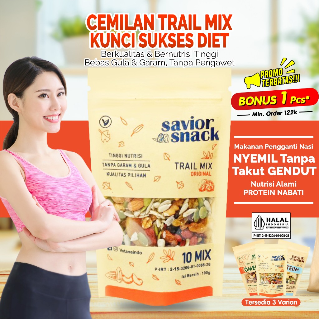 

Makanan Rendah Kalori, Untuk Diet Cemilan Sehat Enak Murah | Trail Mix Nuts and Fruit | Savior Snack