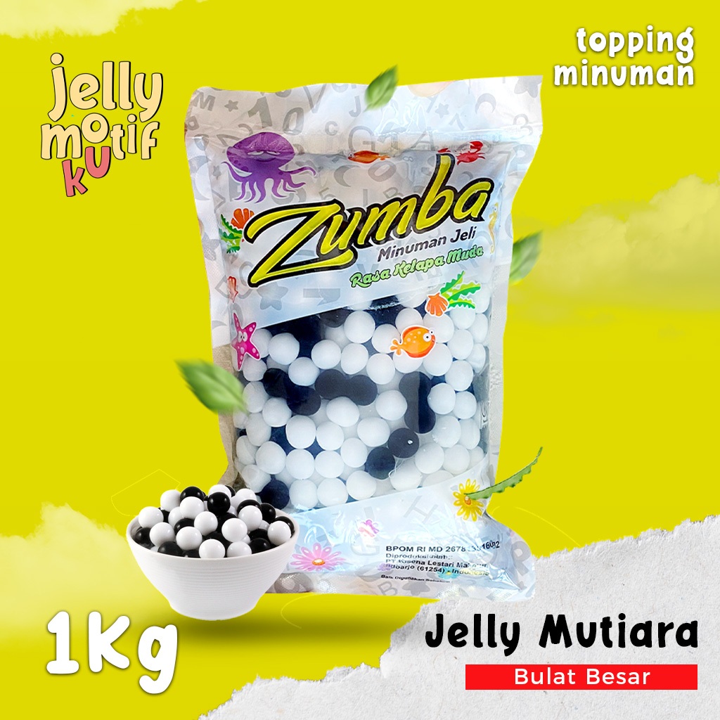 

Topping Minuman Jelly Mutiara Kelereng Bubble Hitam Putih Zumba 1kg