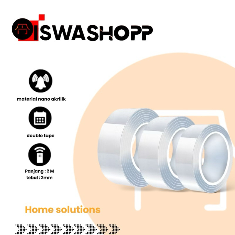 

Iswashopp Nano Tape 1CM 5CM / Double Tape Selotip Isolasi (Tebal 2mm)