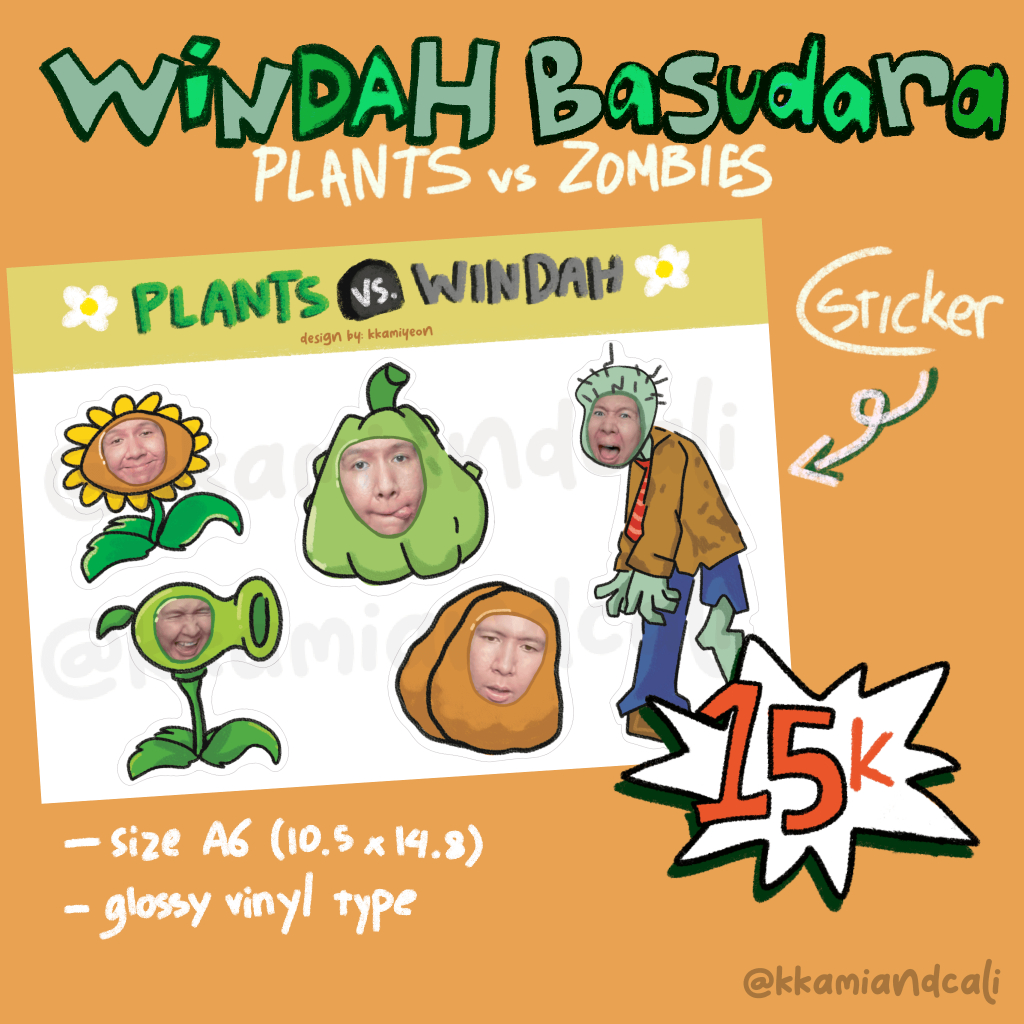 

Windah Basudara Plants vs Zombies PVZ Sticker Pack / Plants vs Windah Sticker | Stiker Set Windah Basudara