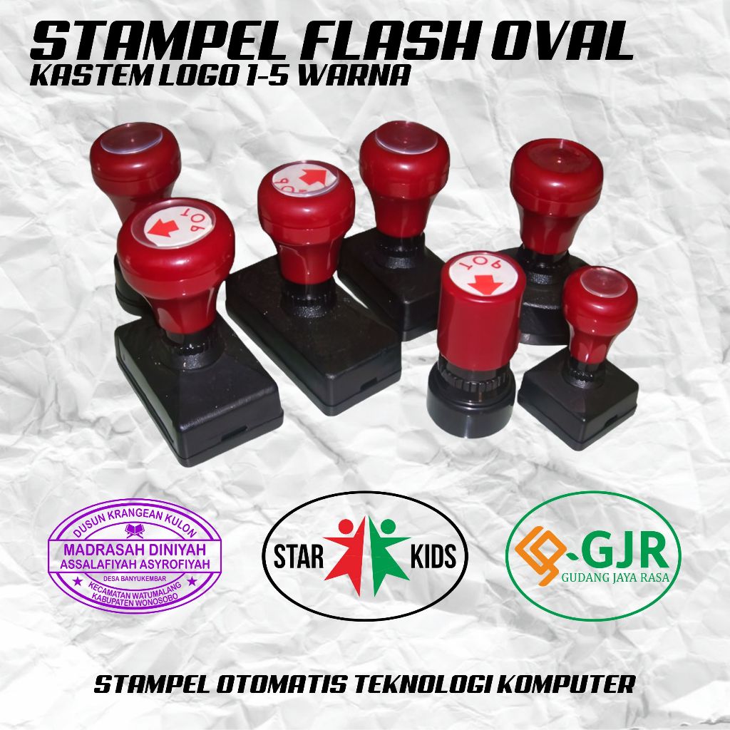 

Stampel Flash Stempel Otomatis Warna Oval