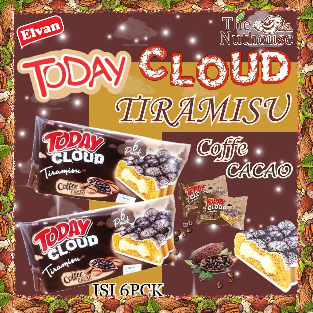

Elvan Today Cloud Coffee Cream / Cacao Tiramisu Snack 300gr / 50gr x 6pcs [HALAL]