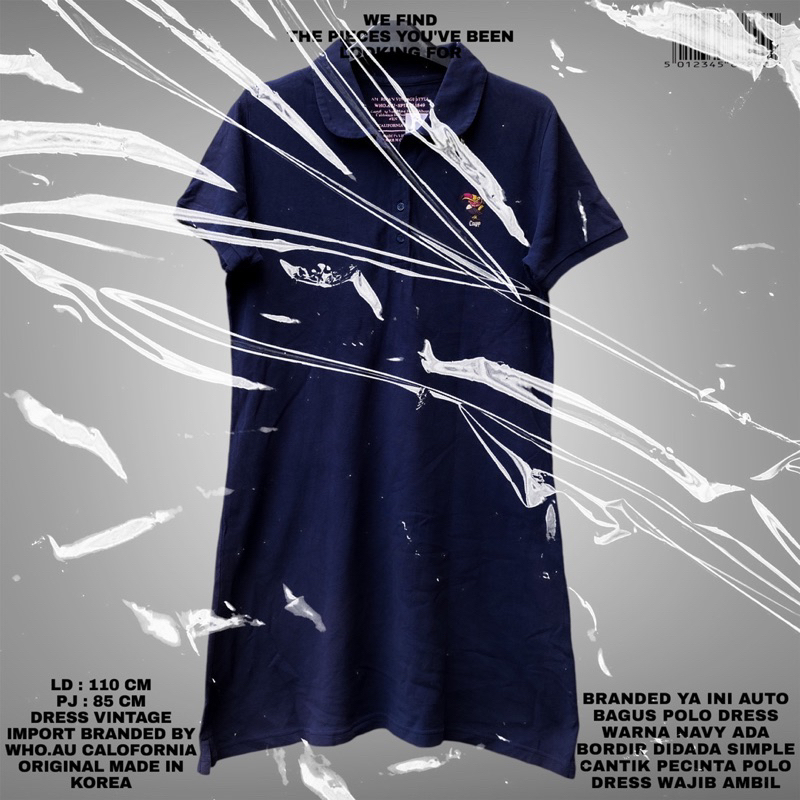 WHOAU ORIGINAL/WHOAU DRESS/POLO DRESS/DRESS POLO IMPORT/NAVY DRESS KOREAN LOOK/DRESS KORean style/DR