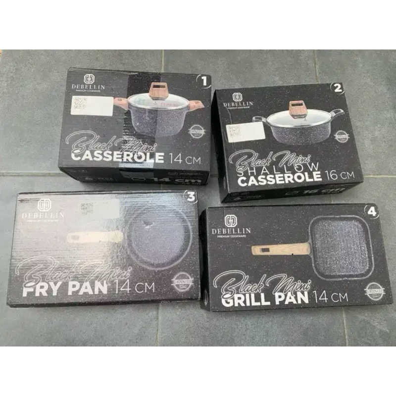 Preloved Debellin Premium Cookware Set - Black Mini Series Of 4 Granite