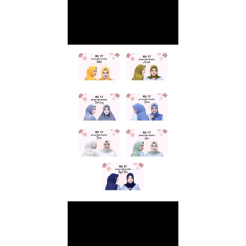 Hijab instan Ribyka RH17 (Segiempat instan new)