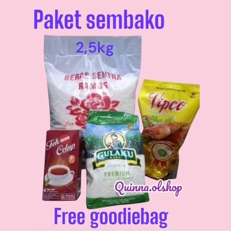 

Paket Sembako Beras 2,5kg... free goodiebag