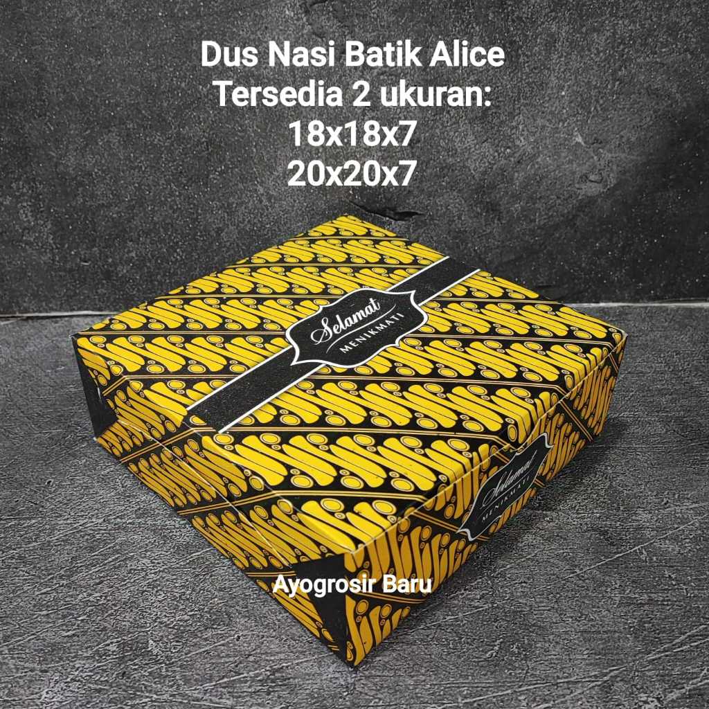 Dus Nasi 20x20 Batik isi 100 pcs Motif Box Besek Alice