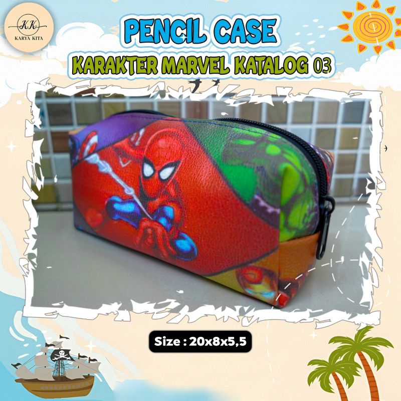 

Kotak Pensil Tahan Percikan, Tempat Pensil Motif Karakter Marvel Kode 03