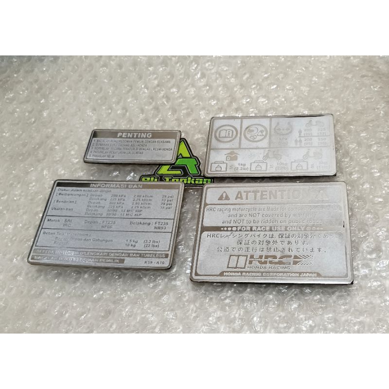 Emblem Stenless Warning Dasboard Honda Vario PCX Beat scoopy