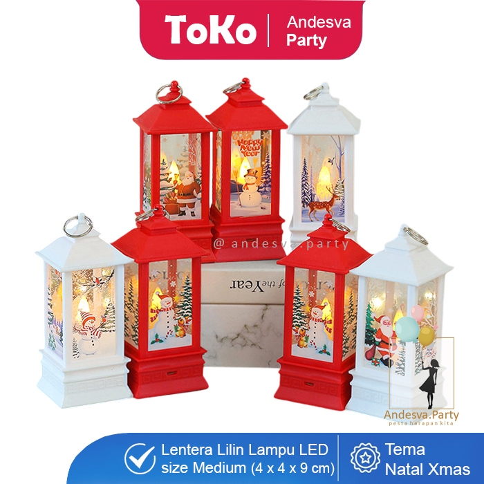 lentera lilin natal mini / Lampu Lentera Lilin Led Natal Souvenir lentera 9 cm hampers natal kado