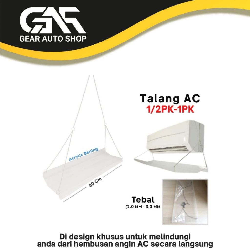 TALANG AC AKRILIK/PENAHAN AC AKRILIK BENING UKURAN 100CM