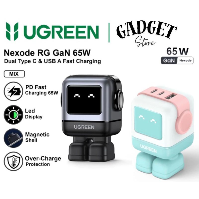 UGREEN Charger GAN Nexode ROBOT Mini Size PD Fast Charging 65W