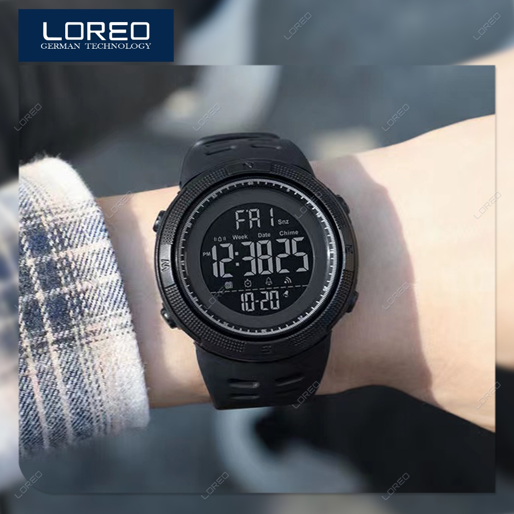 Loreo - Jam Tangan Pria Sport Jam Tangan Digital Rubber Fashion