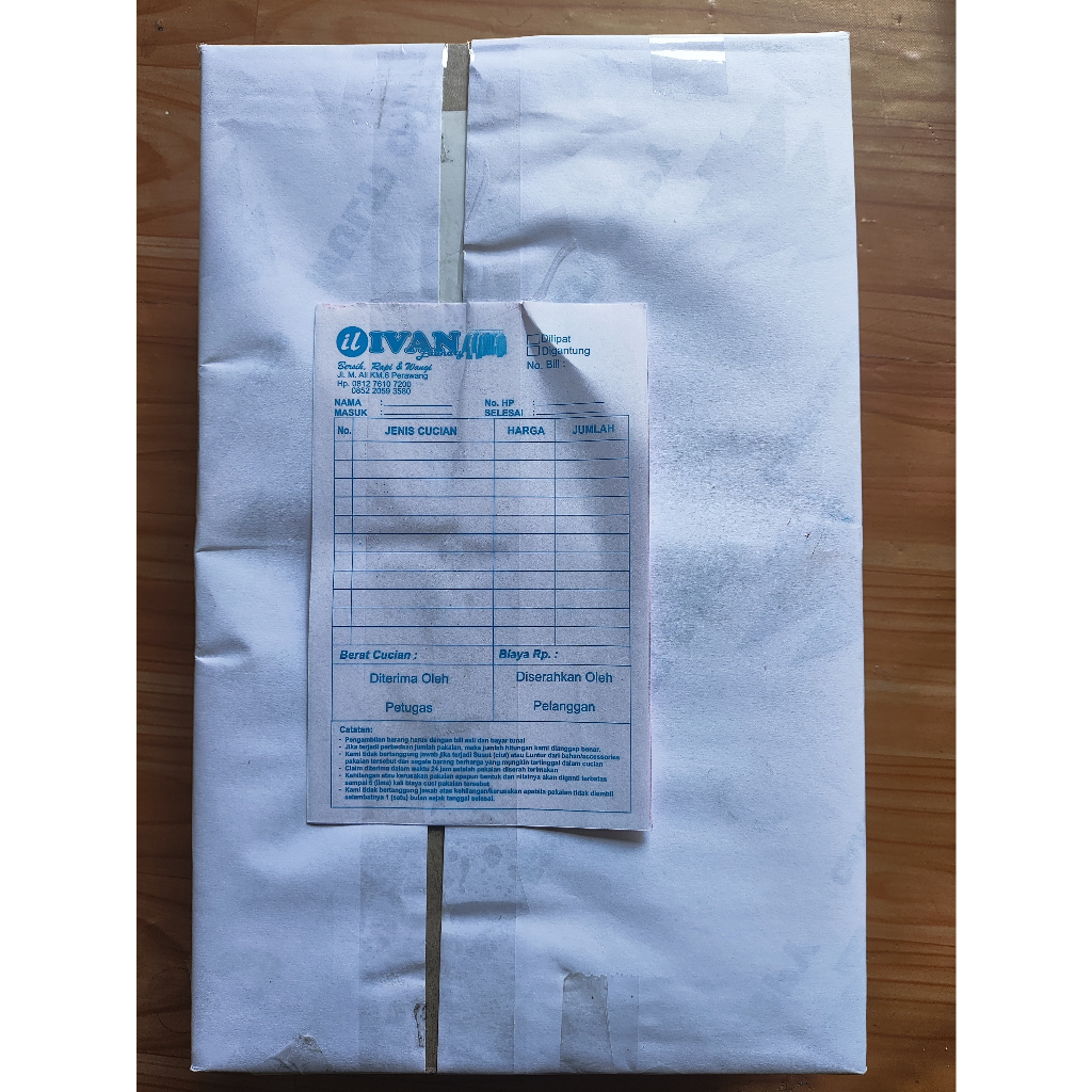 

Pesanan Enny_Laundry Faktur 2 lapis