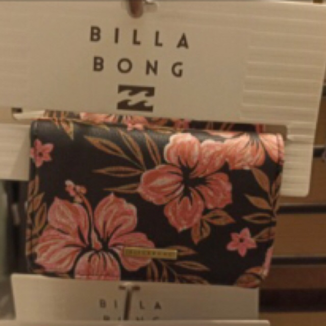 dompet wanita billabong original trifold wallet blak pebble new