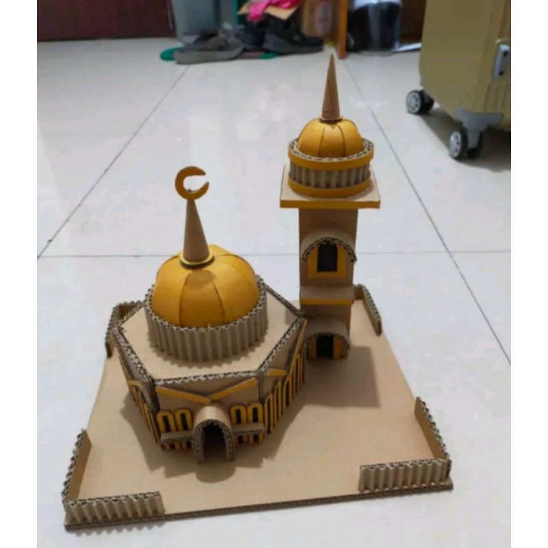 al aqsho palestine masjid kardus kerajinan prakarya