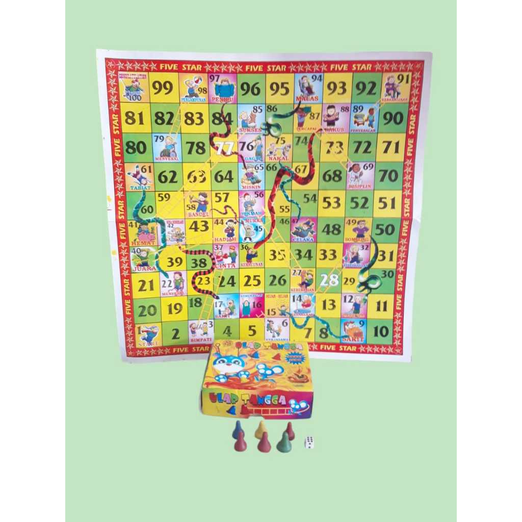 Planet Toyz - mainan anak ular tangga paper/mainan ular tangga jadul kertas