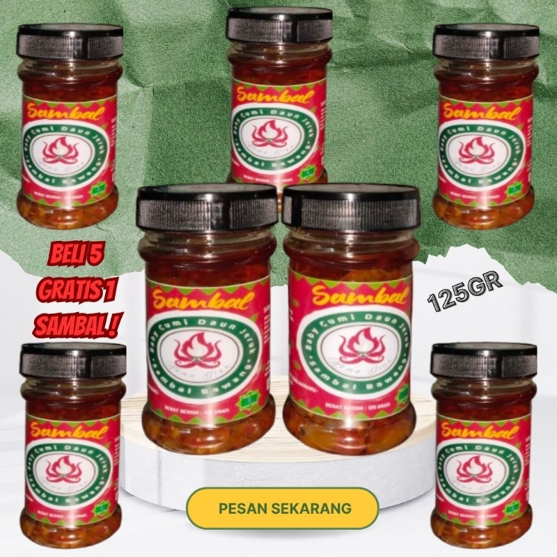 

BELI 5 GRATIS 1 Sambal Bawang Baby Cumi Daun Jeruk Mama Gian