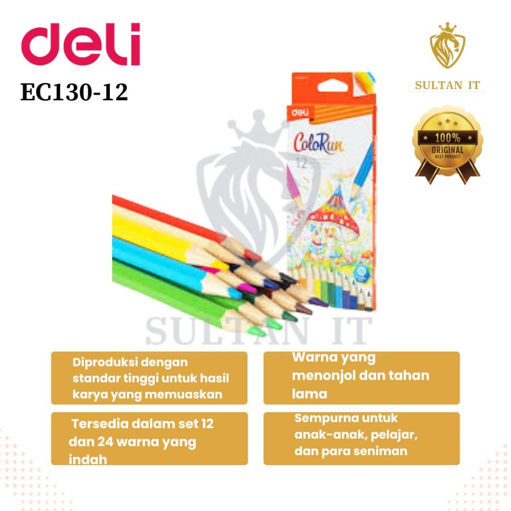 

Deli colored pencils pack of 12 or 24 EC130 / EC133 / EC114