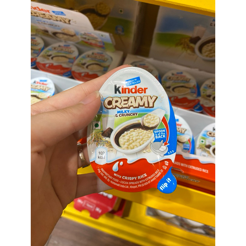 

kinder creamy milky & crunchy with crispy rice 19gr per pcs