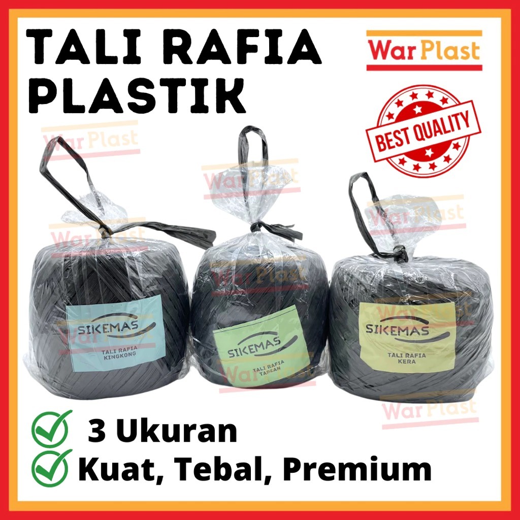 

Tali Rafia Gulungan Besar 1kg Tali Plastik Hitam Tebal Kuat .