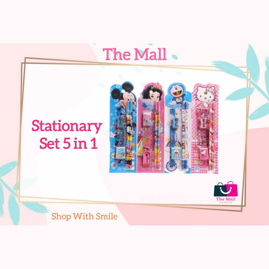

(The Mall) Stationary Set 5 in 1 Karakter / Alat Tulis Sekolah / Paket Alat Tulis / Mini Stationary / Set Alat Tulis Pensil