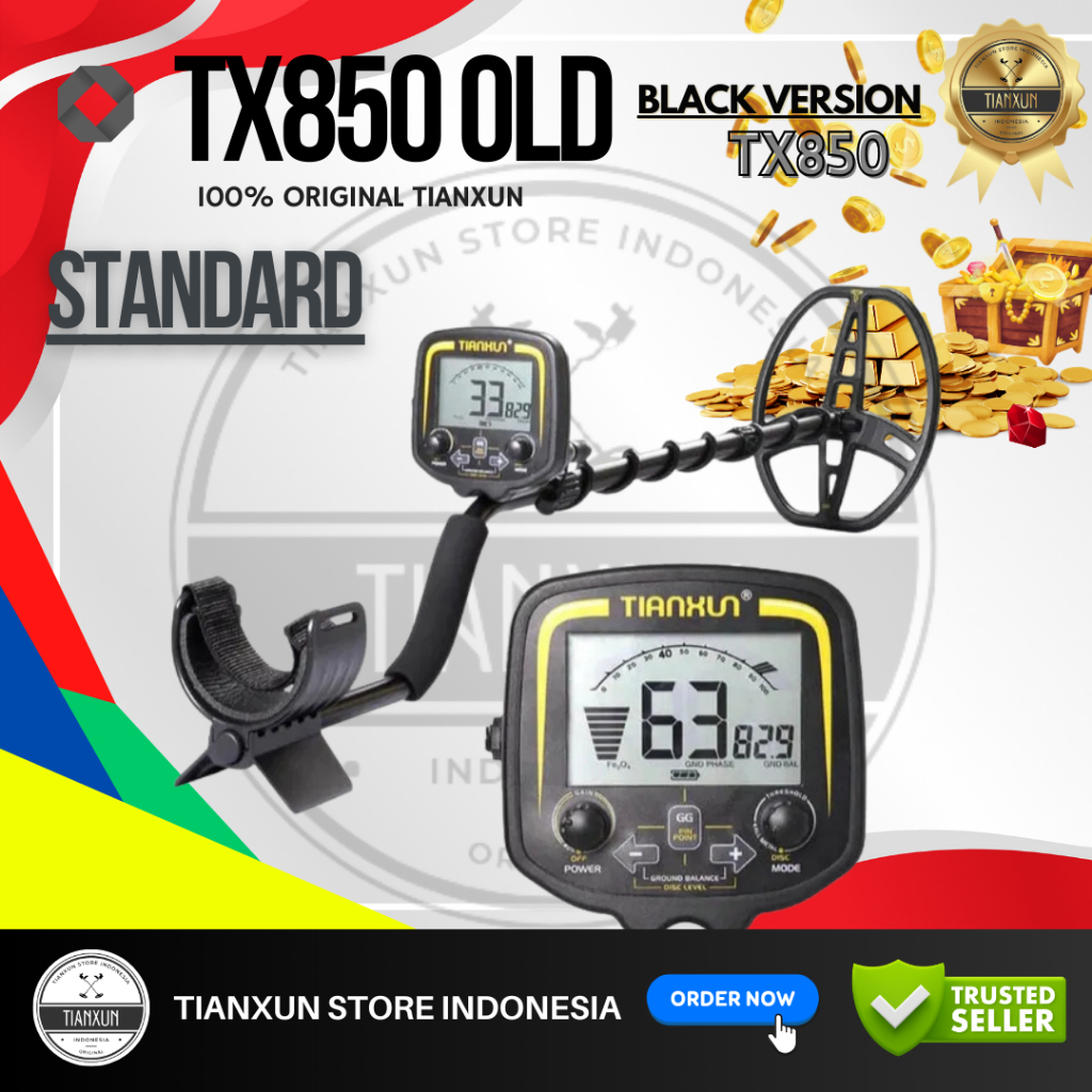 ORIGINAL TIANXUN  TX850 OLD BLACK STANDARD COIL 11" INCH METAL DETECTOR TX850 UNDERGROUND ALAT PENCA