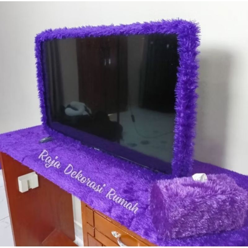 promo set bando tv LED 43 inch+taplak meja ruang tamu ukuran 150×50cm+sarung tisu bulu rasfur