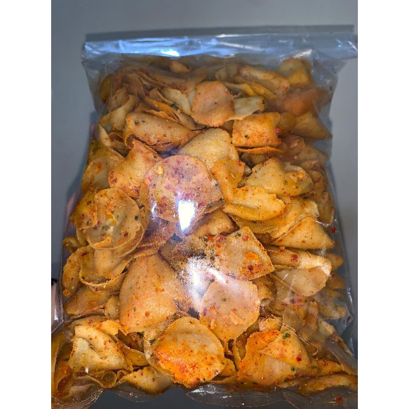 

MORING SHASA 500gr / Moring Pedas / Cimol Kering / Keripik Moring- bumbu jeruk & gurih