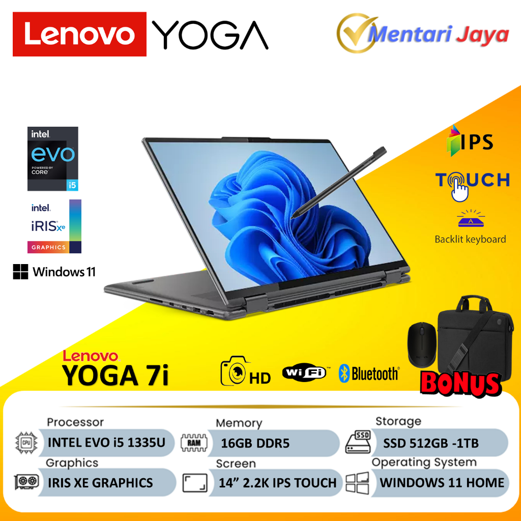 Lenovo Yoga Slim 7i 14IRL8 Intel i5 1335U Evo Ram 16GB 1TB SSD 14" IPS Touchscreen Windows11 Grey