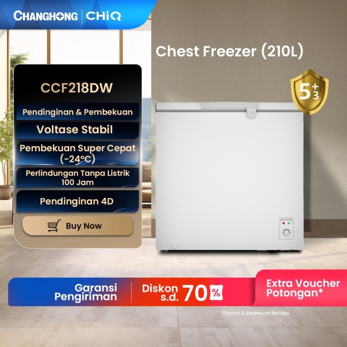 BOX FREEZER CHANGHONG 200 LITER TAHAN 100 JAM MATI LAMPU/ CHANGHONG CCF 218 DW MURAH BERGARANSI