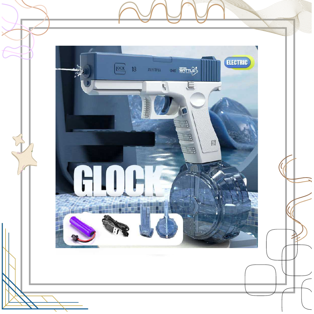 Mainan Pistol Air Elektrik Water Gun Rechargeable 500mAh