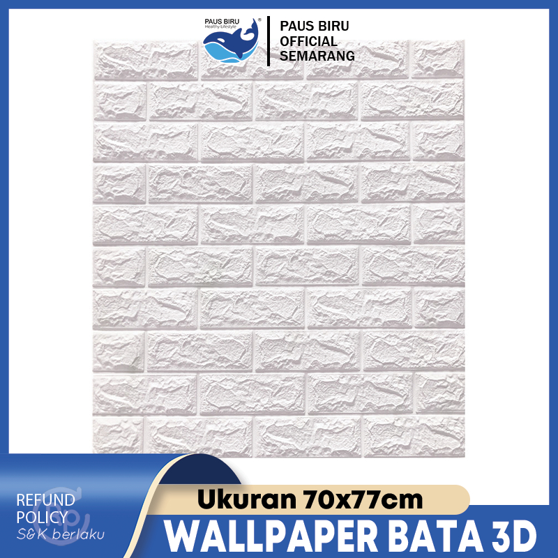 Paus Biru - Wallpaper Dinding Foam Timbul 3D Bata Classic Brick 70 x 77 cm / Wallpaper Bata 3D