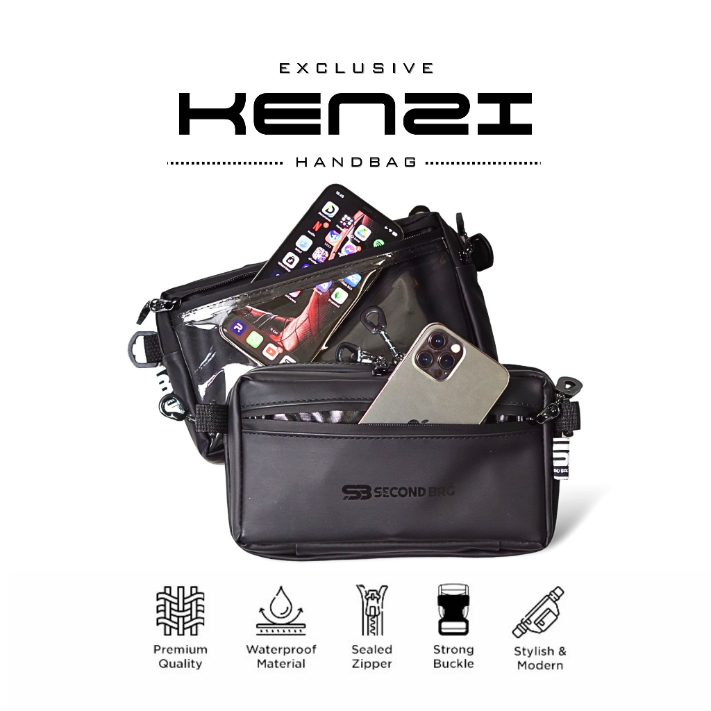 HANDBAG KENZI | Tas Tangan Pria Bahan Polyester Filament Premium - Buatan Lokal
