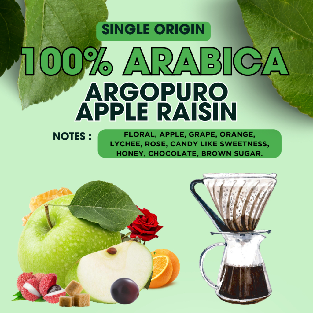 

Kopi Argopuro Apple Raisin Arabica 100% Kemasan 200gr Kuasa Coffee Single Origin Manual v60