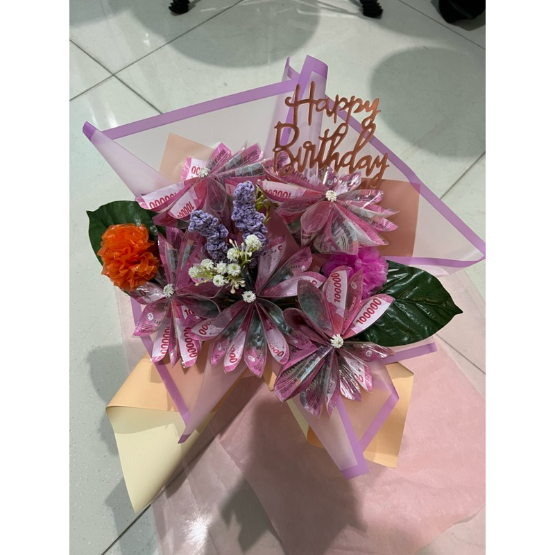 buket bunga money flower custom