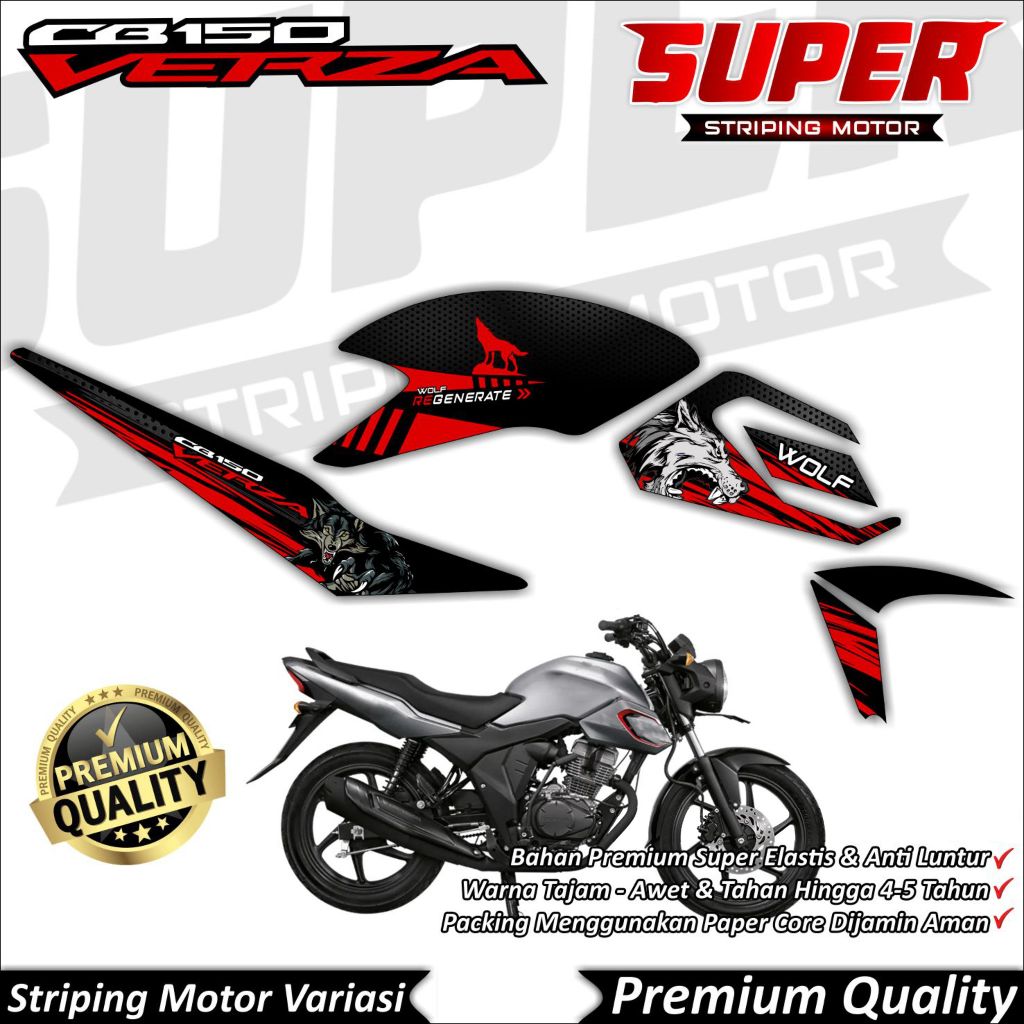 Stiker CB Verza Anti Luntur keren Striping CB Verza Striping Honda CB Verza Serigala