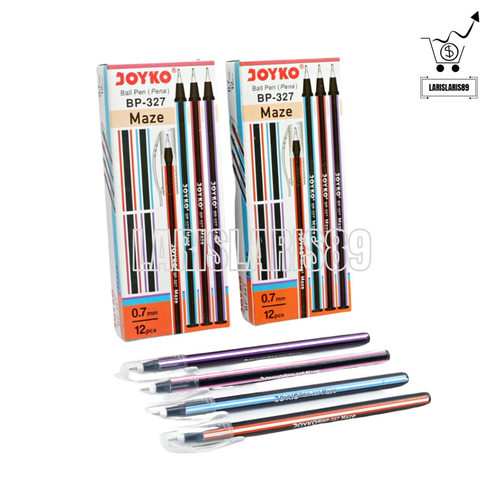 

Pulpen Joyko BP-327 Maze 0.7 mm - Ballpoint Bolpen Pena Grosir Warna Hitam isi 12 PCS [PER LUSIN]