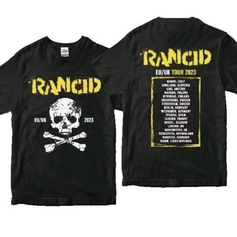 TSHIRT BAND RANCID EUROPE TOUR UK KAOS BAND RANCID KAOS PRIA WANITA
