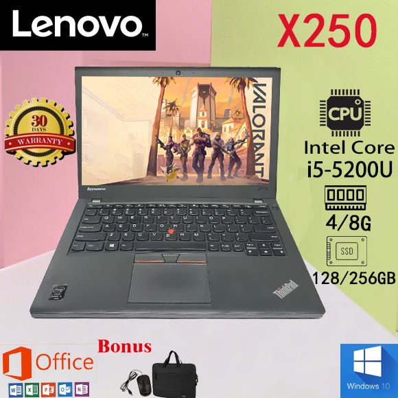 Laptop Lenovo Thinkpad X250 Intel Core I3/ I5/I7  RAM 4/8G SSD HDD Peningkatan baru laptop  Mulus Se