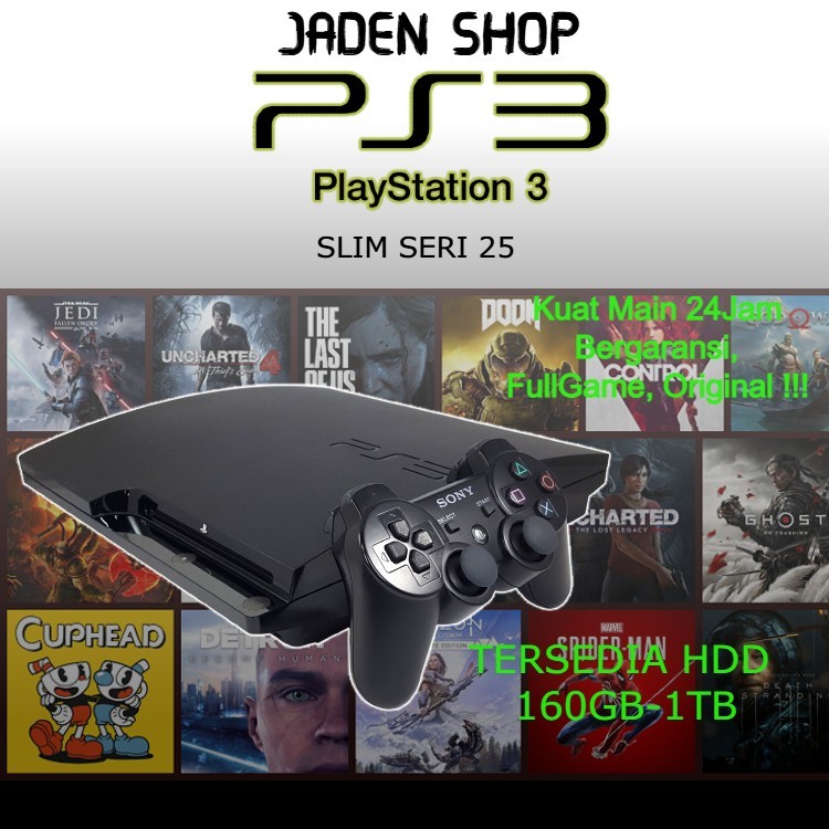 PS3 SLIM PLAYSTATION SERI 25 HDD 500GB Full games //Ps Game
