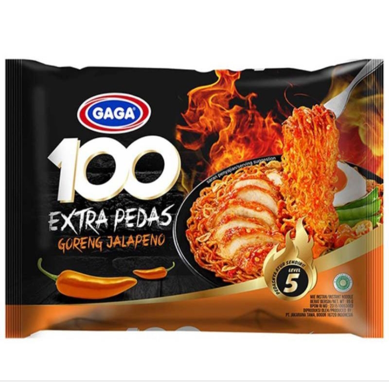 

Gaga 100 Ekstra Pedas Mie Instan Goreng Jalapeno 85 g