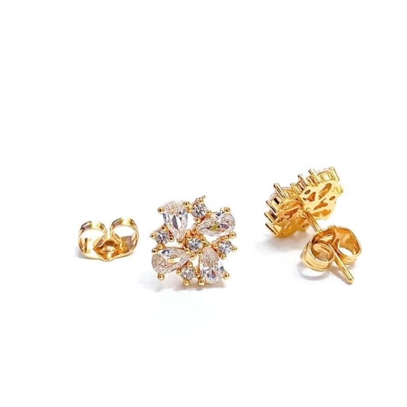 Anting perhiasan imitasi lapis emas 24k